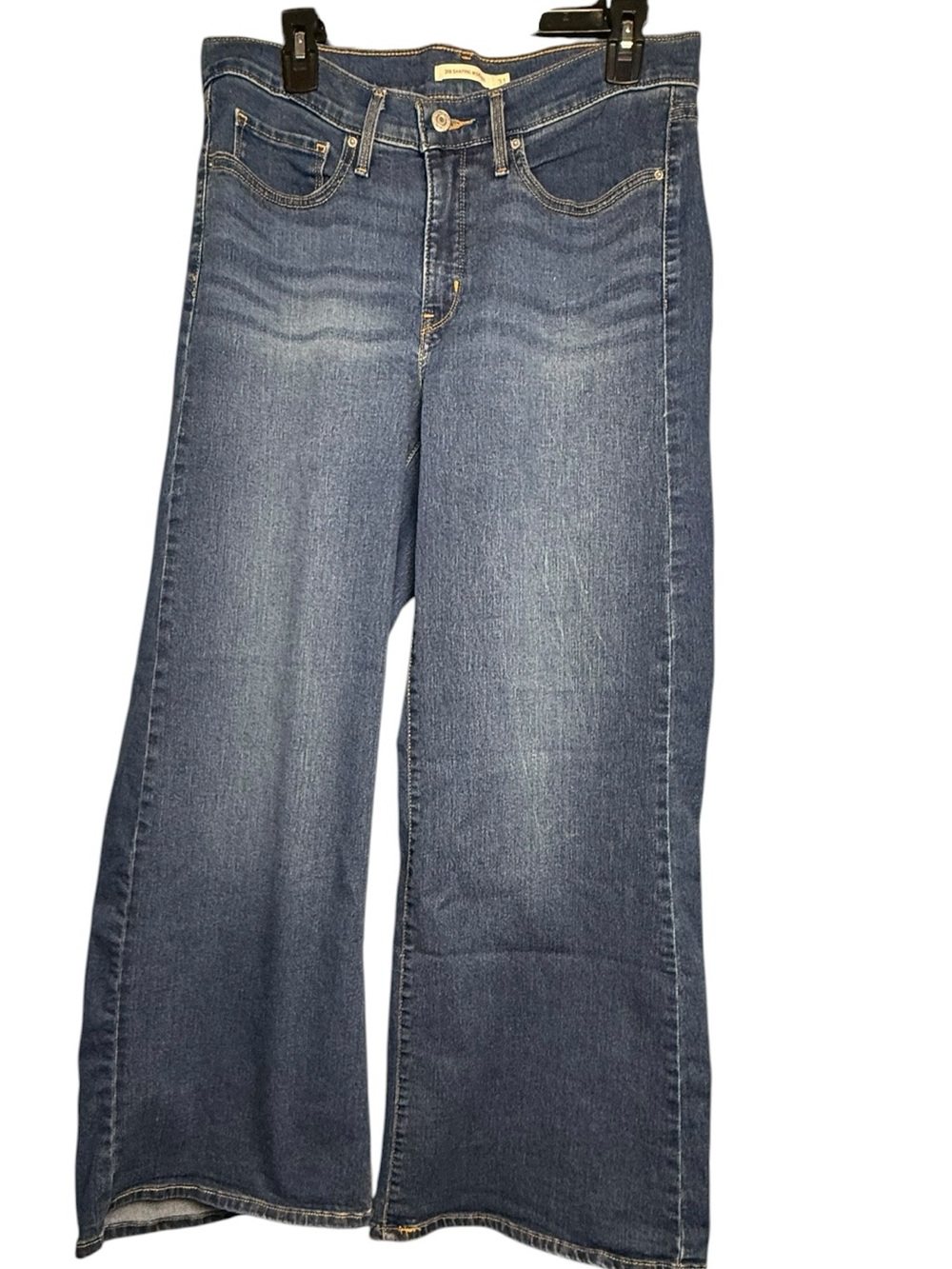 Levi's 318 Shaping Wide Leg Jeans Blue Stretch Denim Size 31 - Picture 2 of 8